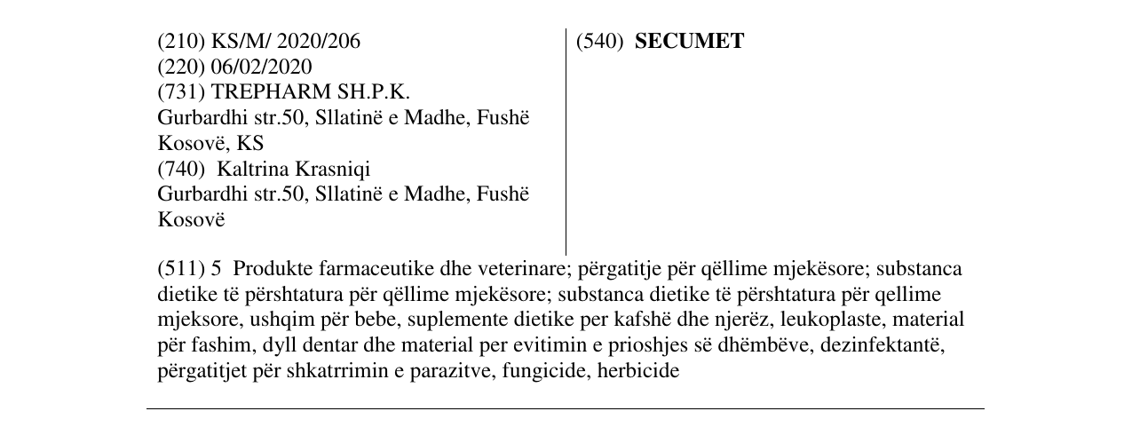 Zëri i markës SECUMET në buletin