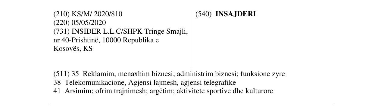 Zëri i markës INSAJDERI në buletin