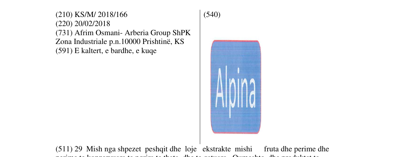 Zëri i markës ALPINA në buletin