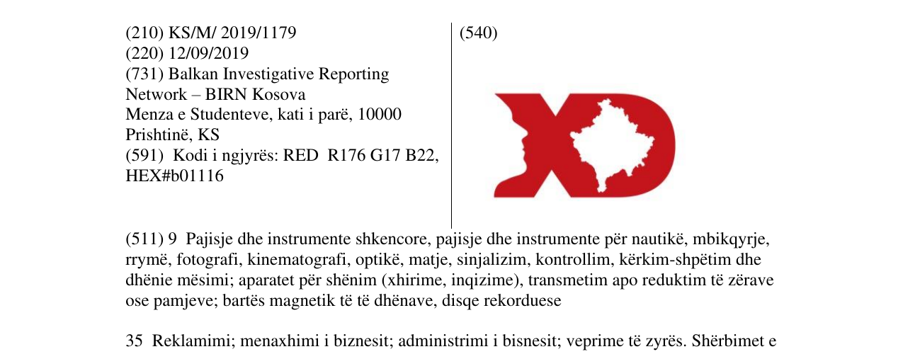 Zëri i markës Markë figurative në buletin