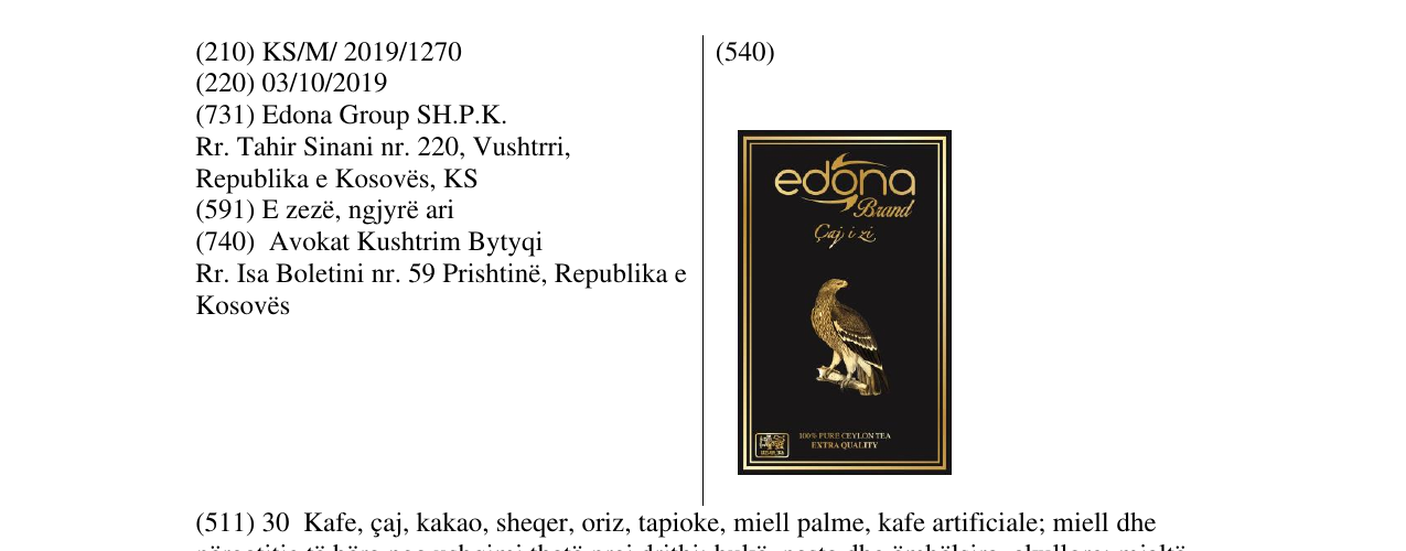 Zëri i markës edonaBrand në buletin