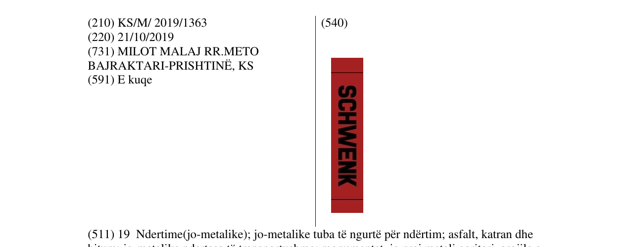 Zëri i markës SCHWENK në buletin