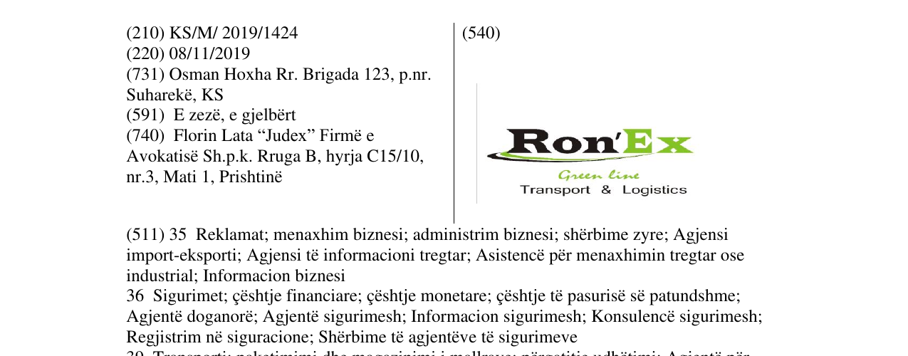 Zëri i markës Rone'Ex në buletin
