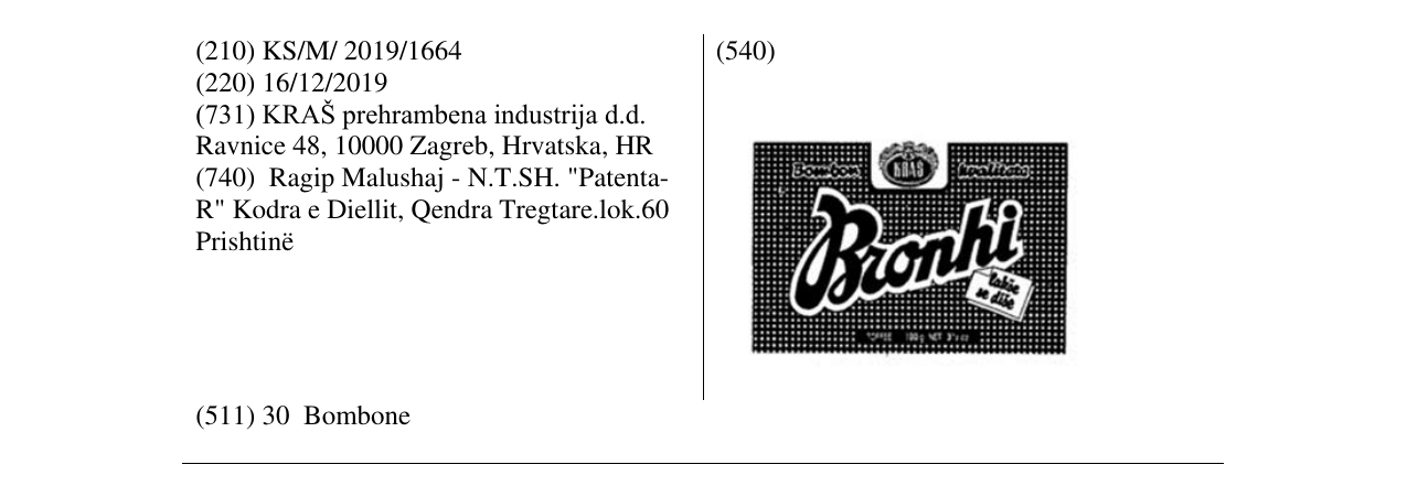 Zëri i markës Bronhi në buletin