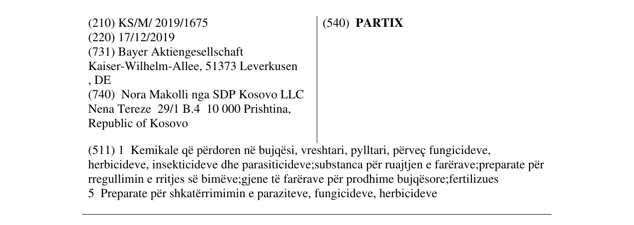 Zëri i markës PARTIX në buletin