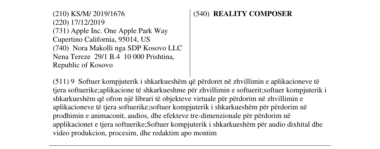 Zëri i markës REALITY COMPOSER në buletin
