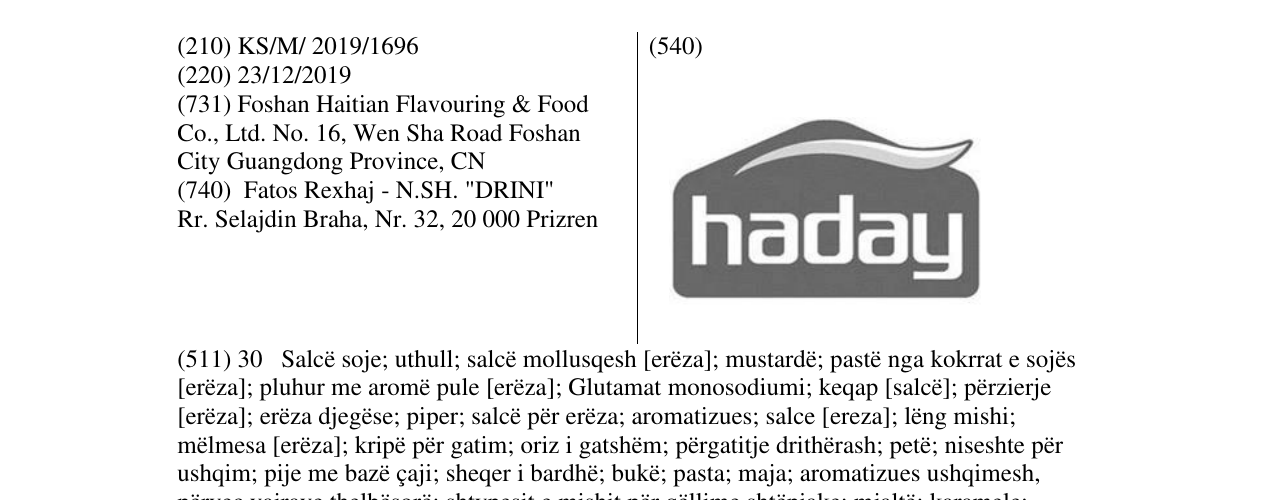 Zëri i markës haday në buletin
