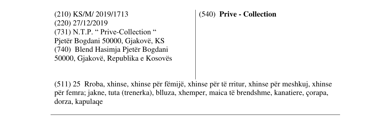 Zëri i markës Prive - Collection në buletin