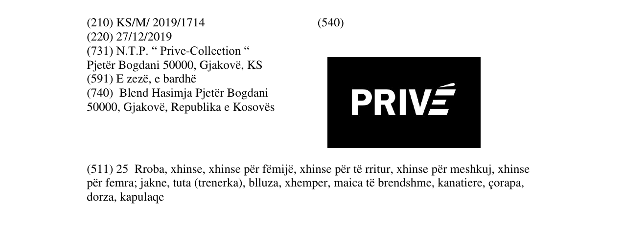 Zëri i markës PRIVE në buletin