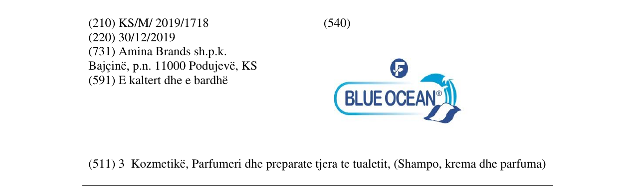 Zëri i markës BLUE OCEAN në buletin