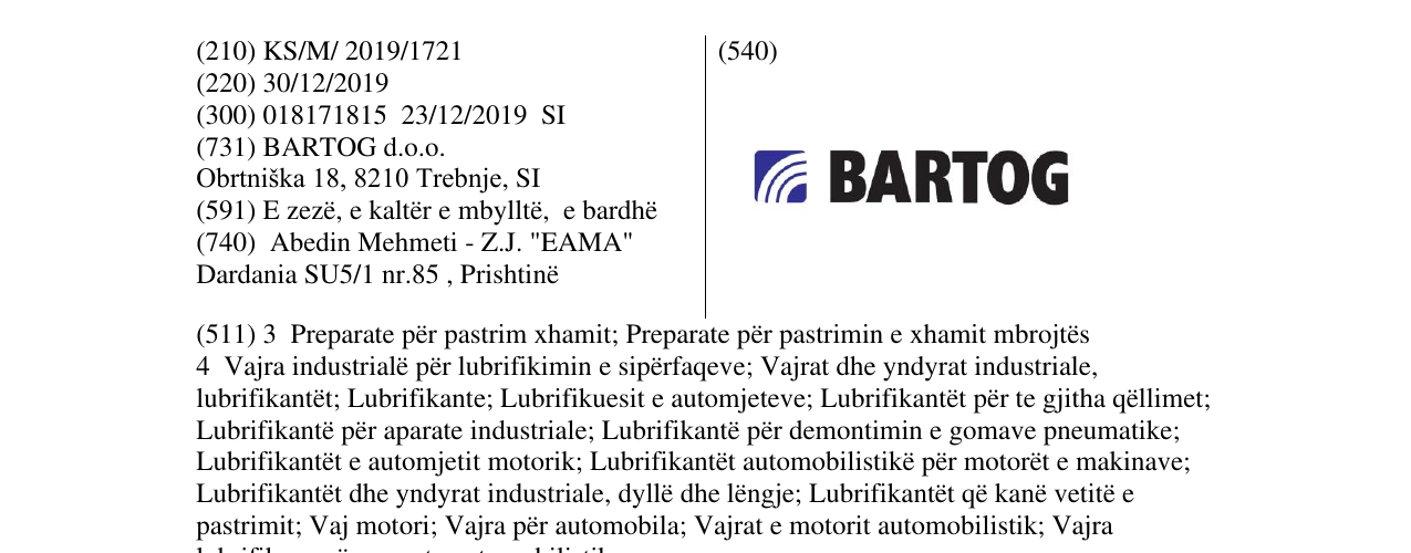 Zëri i markës BARTOG në buletin