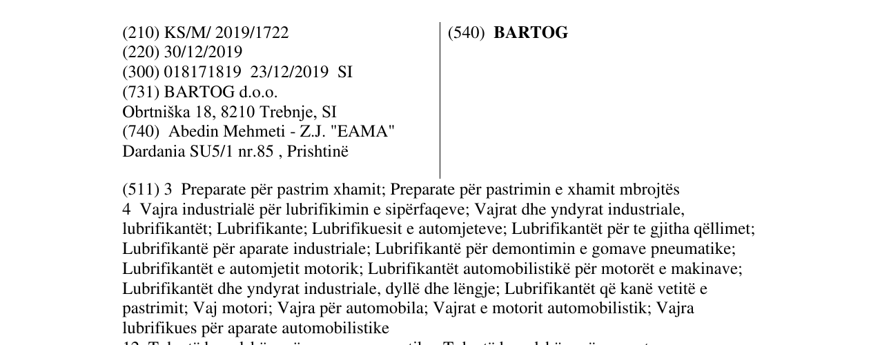 Zëri i markës BARTOG në buletin