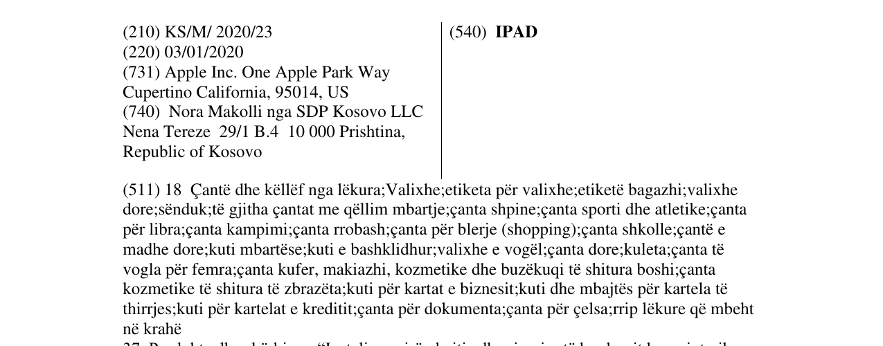 Zëri i markës IPAD në buletin