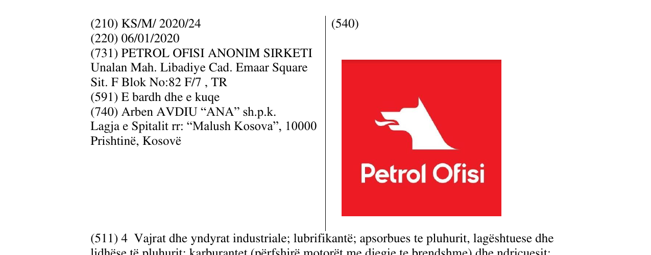 Zëri i markës Petrol Ofisi në buletin
