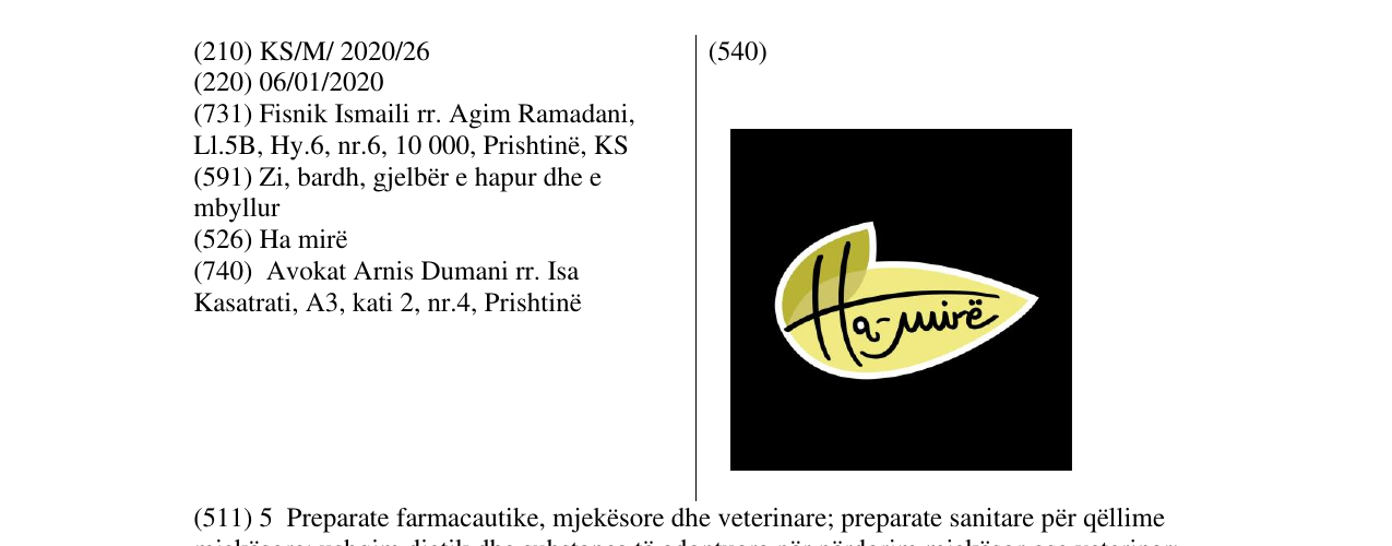 Zëri i markës Hamirë në buletin