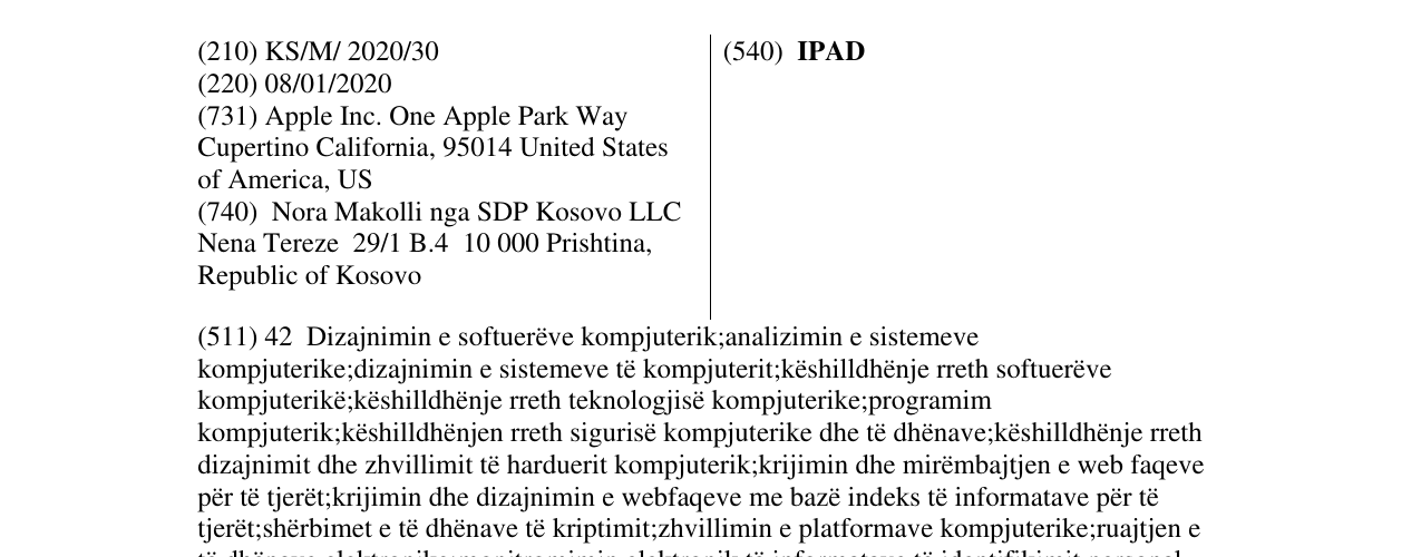 Zëri i markës IPAD në buletin