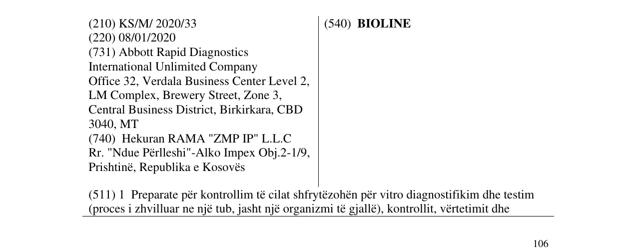 Zëri i markës BIOLINE në buletin