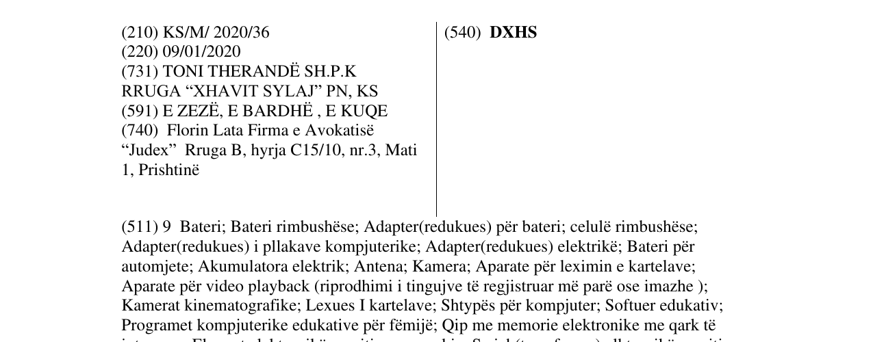 Zëri i markës DXHS në buletin