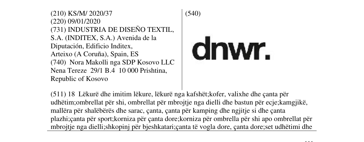 Zëri i markës dnwr. në buletin