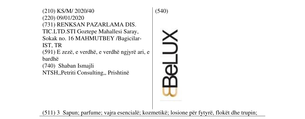 Zëri i markës BELUX në buletin