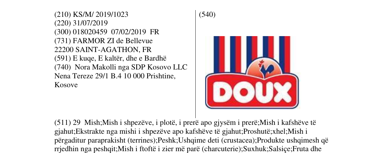 Zëri i markës DOUX në buletin