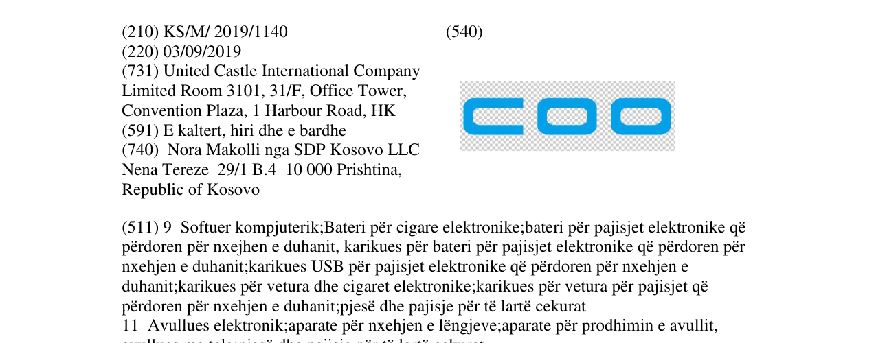 Zëri i markës coo në buletin