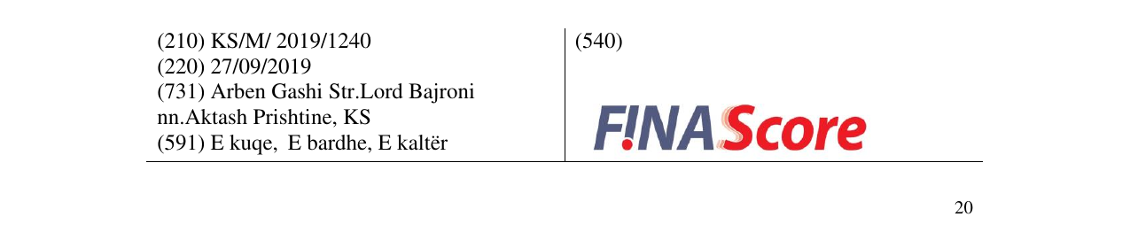 Zëri i markës FINA Score në buletin