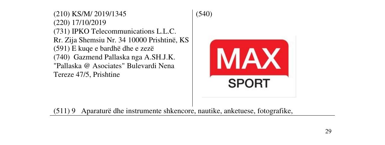 Zëri i markës MAX SPORT në buletin