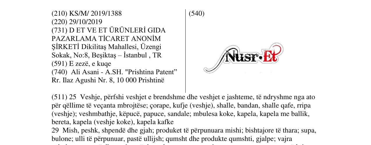 Zëri i markës NusrEt në buletin