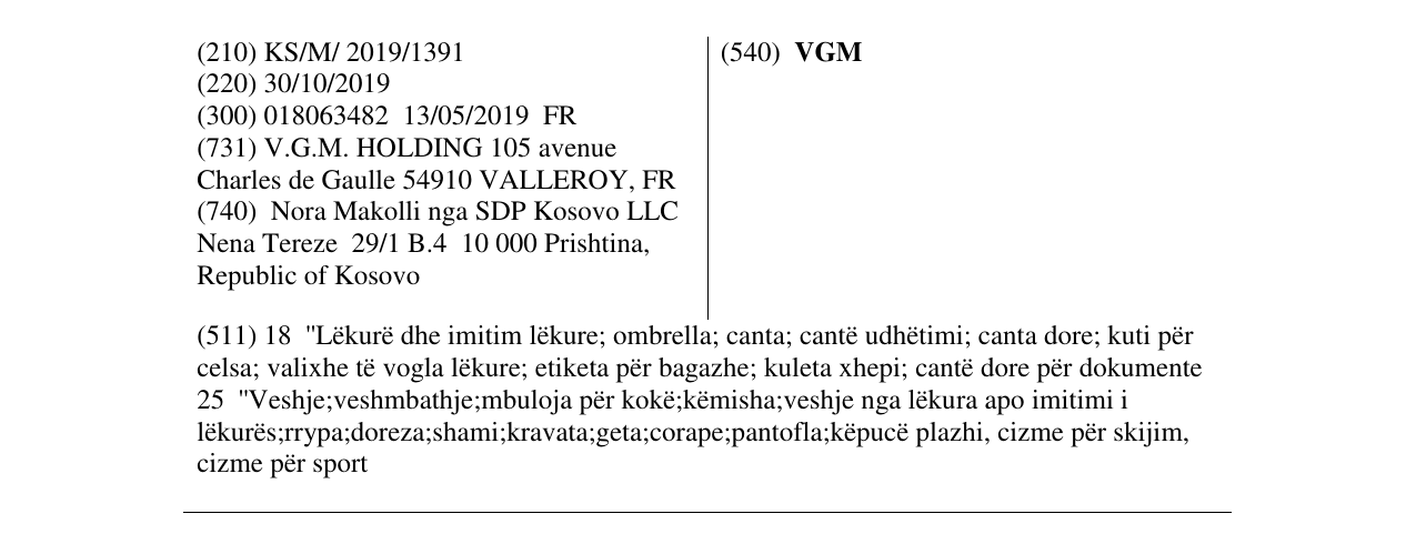 Zëri i markës VGM në buletin