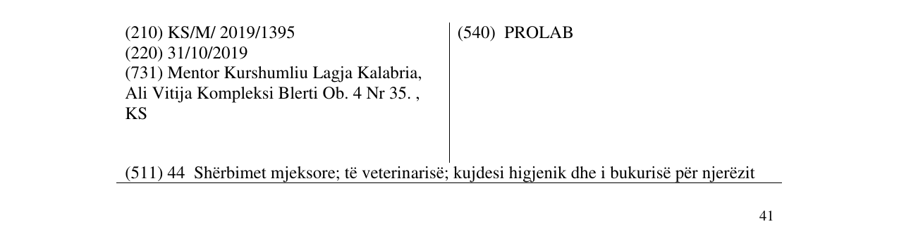 Zëri i markës PROLAB në buletin