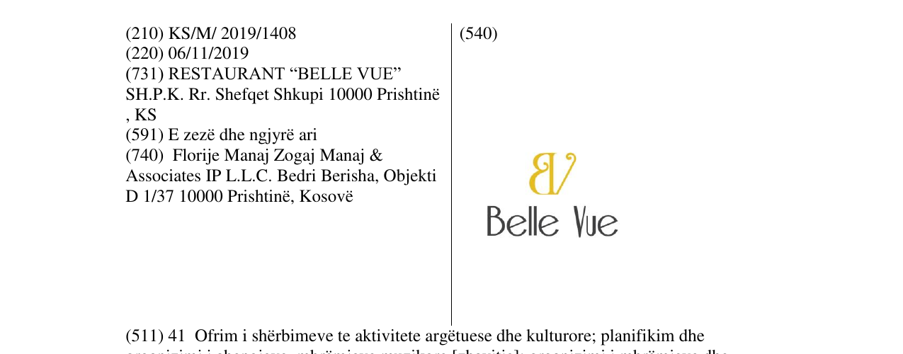Zëri i markës Belle Vue në buletin
