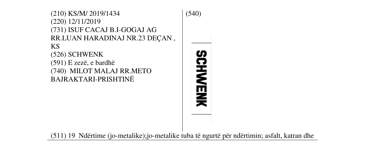 Zëri i markës SCHWENK në buletin