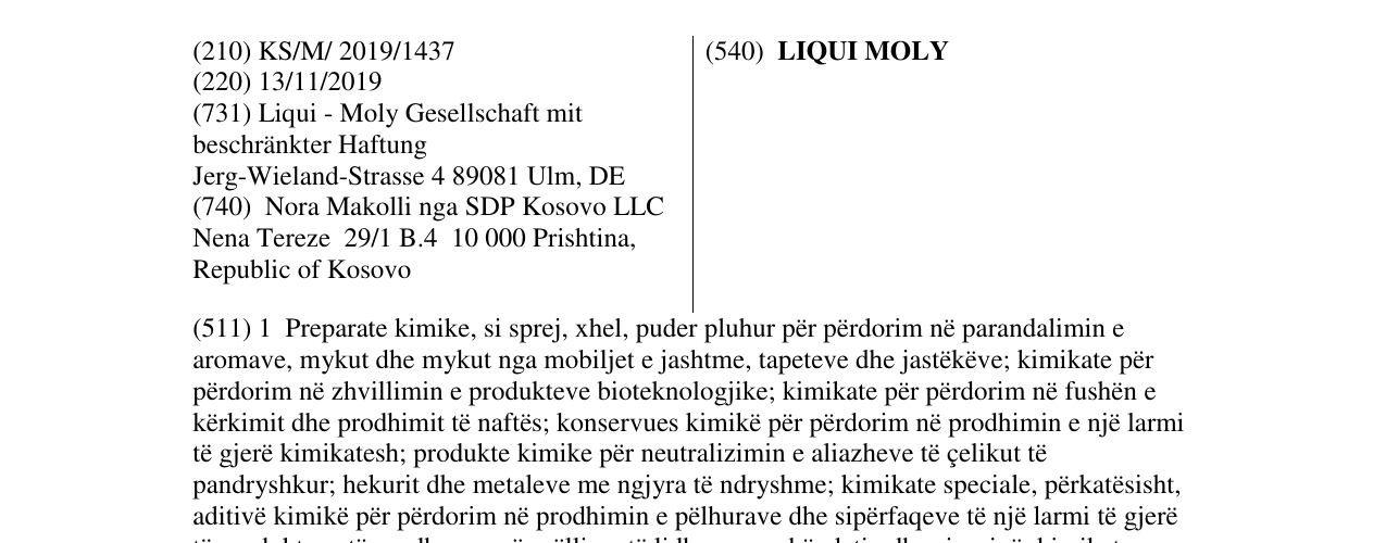 Zëri i markës LIQUI MOLY në buletin