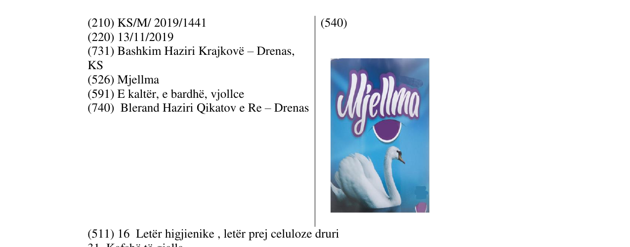 Zëri i markës Mjellma në buletin