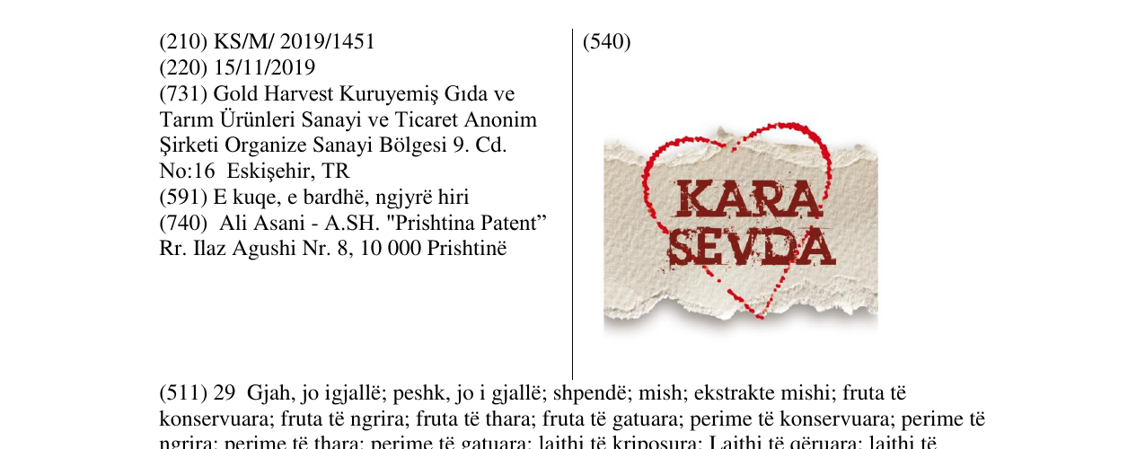 Zëri i markës KARA SEVDA në buletin