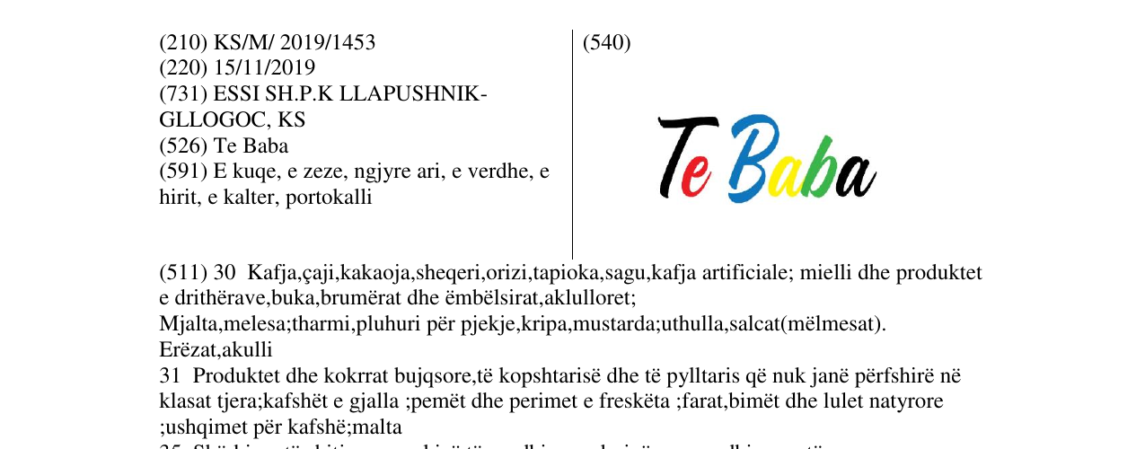 Zëri i markës Te Baba në buletin