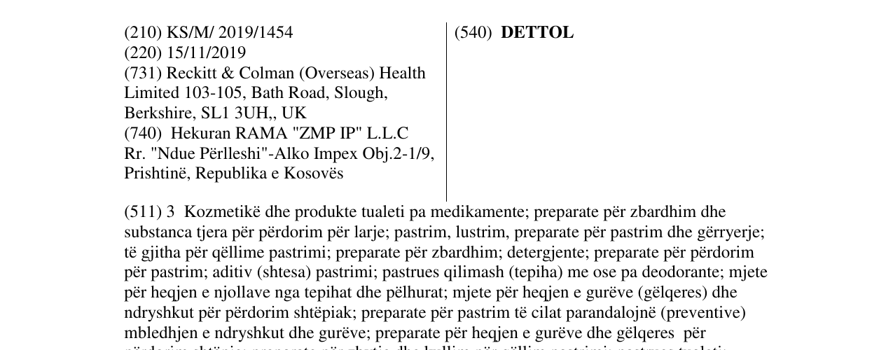 Zëri i markës DETTOL në buletin