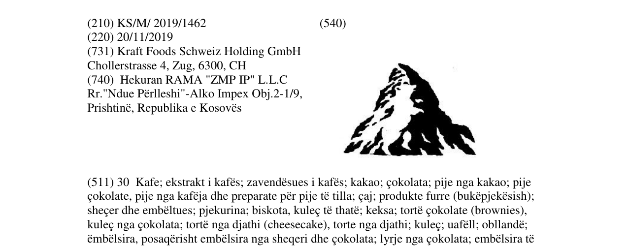 Zëri i markës Markë figurative në buletin