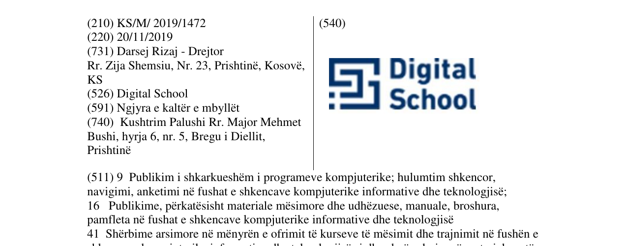 Zëri i markës Digital School në buletin
