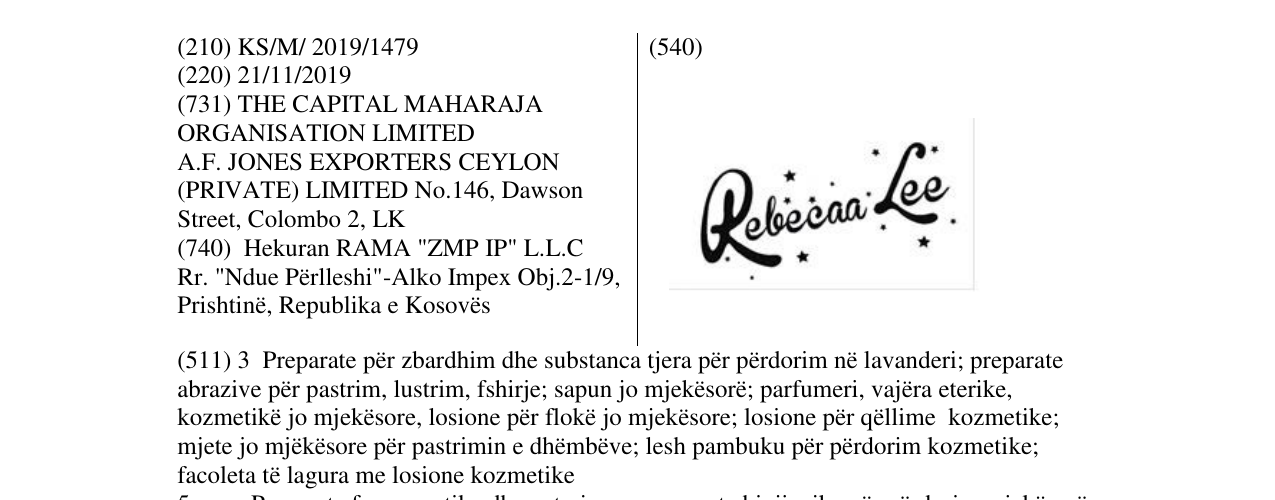 Zëri i markës Rebeca Lee në buletin