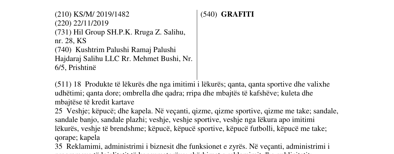 Zëri i markës GRAFITI në buletin