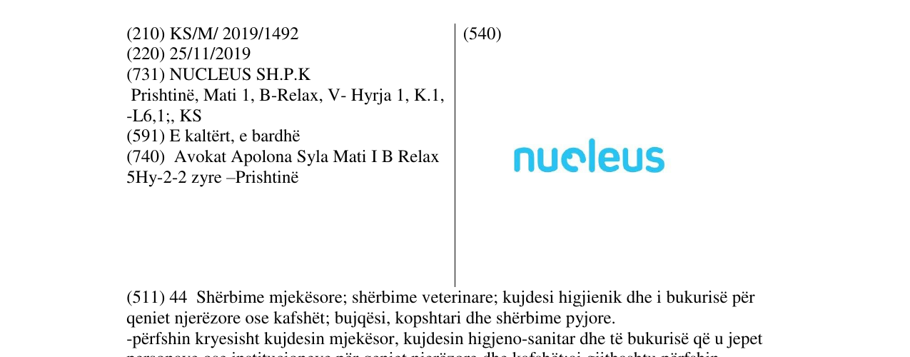 Zëri i markës nucleus në buletin