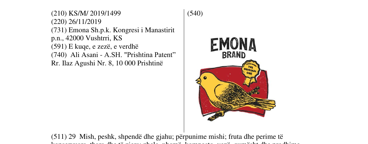 Zëri i markës EMONA BRAND në buletin