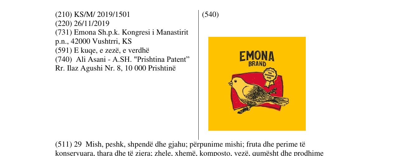 Zëri i markës EMONA BRAND në buletin