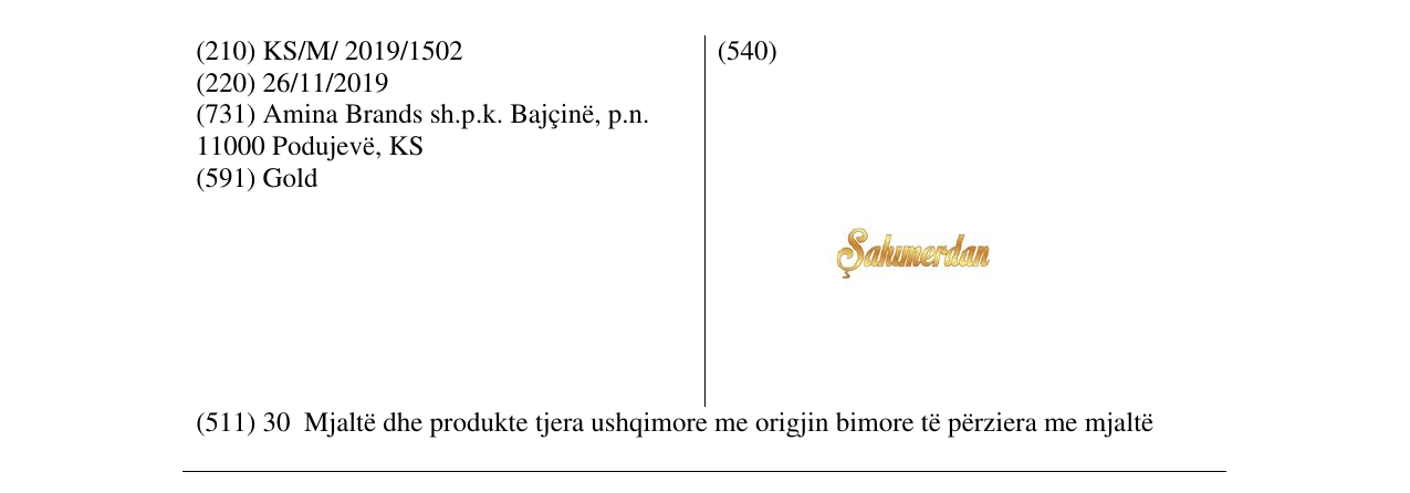 Zëri i markës Sahmerdan në buletin