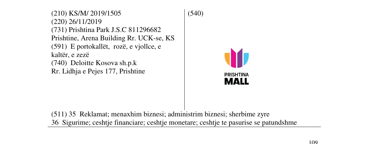 Zëri i markës PRISHTINA MALL në buletin