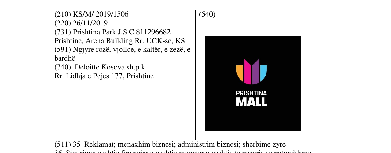 Zëri i markës PRISHTINA MALL në buletin