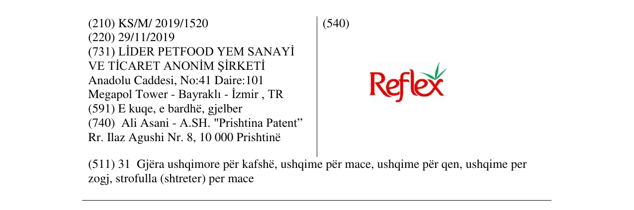 Zëri i markës Reflex në buletin