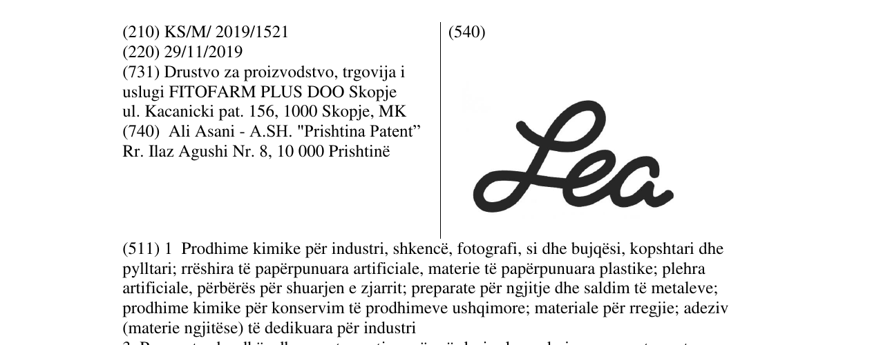 Zëri i markës Lea në buletin